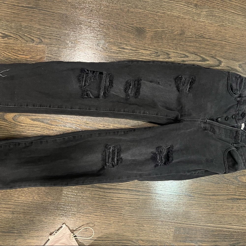 Great condition pacsun high waisted black ripped jeans straight leg